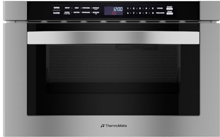24 Inch Built-in Microwave Drawer, ThermoMate 1.2 Cu. Ft. Microwave Drawer with Automatic Presets, 1000 Watts with 11 Power Levels, Touch Controls, Sensor Cooking, Defrosting Rack, Stainless Steel