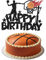 1Pc Basketball Happy Birthday Cake Topper, Basketball Cake Decorations, Glitter Basketball Sports Theme Birthday Cake Pick, Basketball Birthday Party Cake Decorations Supplies