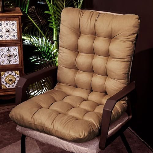Generisch Schaukelstuhl Kissen, Hochlehner Auflage Sitzkissen Für Gartenmöbel Oder Stuhl, Soft Bequemes Stuhlauflage Sessel Auflagen Für Bürostuhl Gartenmöbel Indoor Outdoor Patio,Kaffee,45 * 100cm
