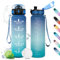 KollyKolla Gourde 1L, Gourde Motivation 1L, Étanche & Réutilisable, Gourde Sport avec Filtre et Marqueur de Temps, Gourde sans BPA, pour Enfant, Adulte, Cyclisme, Bureau, l'école, Camping, Gym, Sport
