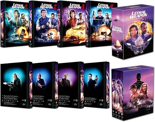 LETHAL WEAPON 1-4 COLLECTION (5 Blu-Rays + 3 DVDs) - Cover A - Mediabook - Limited 666 Edition im Schuber