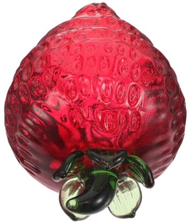 BESTonZON Kristall Erdbeere Figurine Briefbeschwerer Obst Statue Dekorative Künstliche Obst Auto Dashboard Ornament