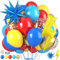 Red Blue Yellow Confetti Balloons, Cartoon Birthday Party Balloons with Star and Lightning Foil Balloon for Kids Boy Birthday Party Decorations Graduation Baby Shower