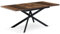 B&D home Esstisch LARS, ausziehbar 120-160 x 80 cm, 4-6 Personen Küchentisch Holztisch mit Kreuzgestell schwarz für Küche, Esszimmer, Industrial modern Design, Texas-Eiche, 11202-XS-EITE