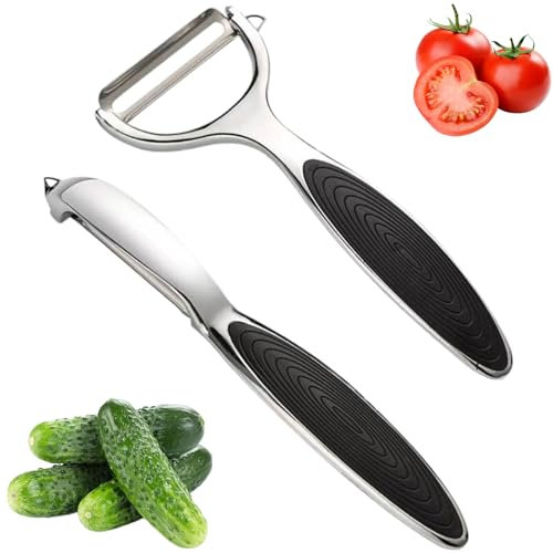 2 Pcs Potato Peelers Vegetable Peeler - Premium Zinc Alloy Y-Shaped Rotatable Multifunctional Apple Peeler, Good Grip & Durable Peeling Tool for Kitchen, Vegetables, Fruits