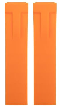 BDNJN 20 mm Silikon-Uhrenarmbänder für Tissot T048.417 Uhrenarmband T-Race T-Sports Uhrenarmbänder, wasserdicht, weiches Gummi, 21 mm Armband(Orange No buckle,21MM)