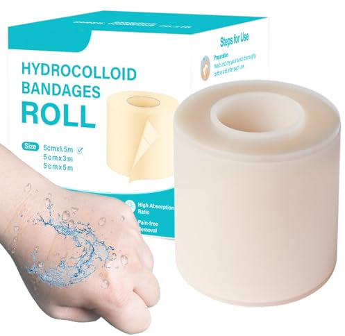 Unihuby 5 cm hydrokolloid plåsterrulle vattentät hydrokolloid rulle 1,5 m vattentät sårplaster självhäftande pimple lappar rulle hydrokolloidbandagetejp