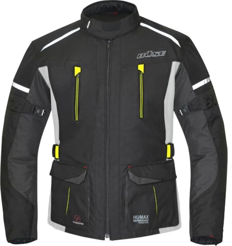 Büse Rider wasserdichte Motorrad Textiljacke, schwarz/grau/neon, L