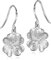 MATERIA 925 Silber Ohrhänger lang mit Kleeblatt Motiv - Damen Blumen Ohrringe Blatt silber hochglanz inkl. Schmuckbox #SO-115