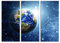 Paul Sinus Art 130x90cm – Keilrahmenbild Planet Erde Sterne Weltall 3teiliges Wandbild auf Leinwand und Keilrahmen - Fotobild Kunstdruck Artprint