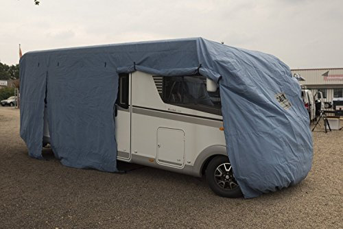 CAPA® Schutzhaube für vollintegriertes oder Alkovenwohnmobil 470–520 cm | Abdeckplane Wohnmobil Outdoor Garage | dunkelblau | atmungsaktiv & wasserabweisend | CAPAtex®