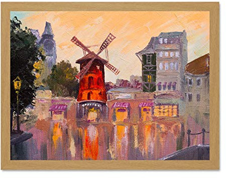 Moulin Rouge Painting Large Framed Art Print Wall Poster 18x24 inch Malerei Wand
