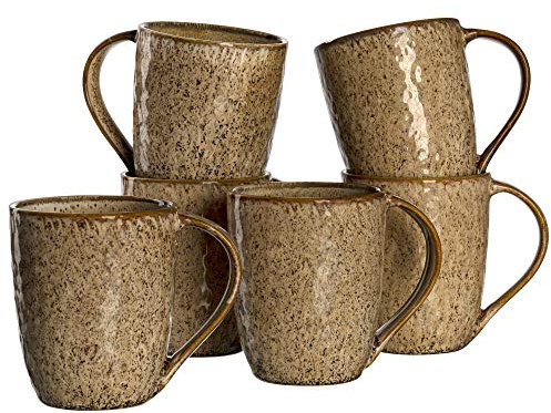 LEONARDO HOME 018538 MATERA 6er Set Becher, Keramik, beige