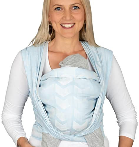 Hoppediz gewebtes Baby-Tragetuch ab Geburt, Neugeboren bis Kleinkind, 100% kbA-Baumwolle (Bio), Amsterdam aqua 4,60 m