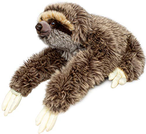 BRUBAKER Faultier Kuscheltier hängendes/sitzendes Plüschtier mit Klettverschlüssen - 35 cm - Schmusetier Braun