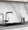 MyMaxxi Küchenrückwand Folie selbstklebend matt Versteift - einfache Montage ohne Bohren - Motiv Marmor weiß 60cm hoch - Spritzschutz Küche Klebefolie - Mauer Steine 340 x 60cm