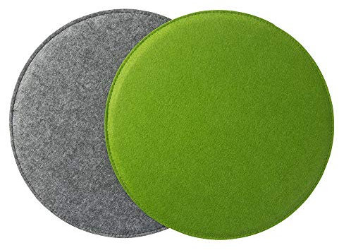 luxdag Sitzkissen mit Schaumstoffkern aus Filz 2er Set (Form & Farbe wählbar) - Sitzauflage zweifarbig für Stuhl, Bank & Hocker - Sitzpolster für Haus & Garten