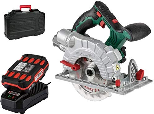 Parkside Scie circulaire sans fil PHKSA 20-Li A2 avec coffret (avec batterie et chargeur) X20V Team