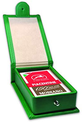 Modiano Astuccio verde in similpelle 1 mazzo piacentine