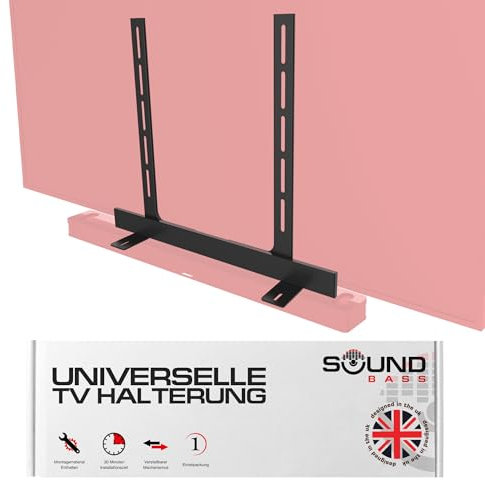 Universelle TV-Halterung, schwarz, kompatibel mit Bose Smart Soundbar 300/500/550/600/700/900/Ultra, TV Speaker, Soundtouch 300 - unsichtbar, sobald montiert, schnell und einfach zu montieren