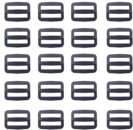 CEEYSEE 100 Pcs Webbing Triglides Slider Buckle Adjustable Tri-glide Slides Button Buckle for Camping Belt Backpack Bags Suitcase（25 mm/ 1inch）