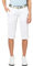FRESH MADE Damen Capri-Hose 3/4-Shorts mit Metallic Gürtel White XS