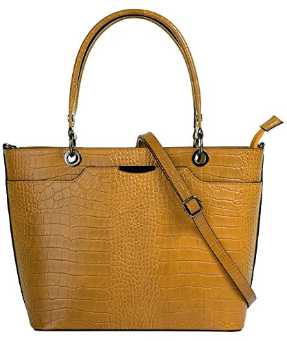Cluty Handtasche Echt Leder Damen | gelb | 021169