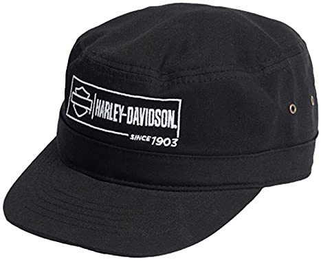Harley-Davidson Herren Label Lockup Verstellbarer Verschluss Twill Malerhut - Schwarz