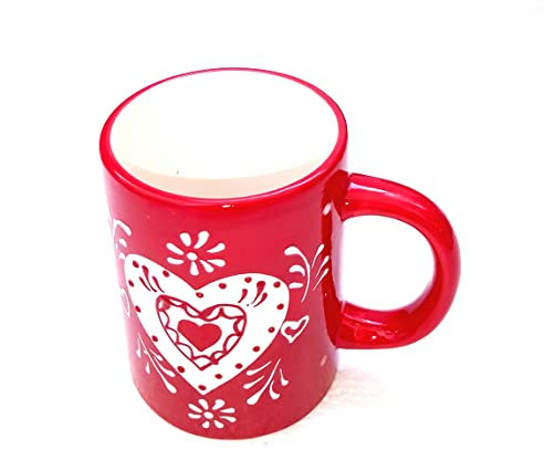 Idellia MUG Coeur Rouge en CERAMIQUE PEITN A LA Main