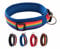 BUDDYPACK | Hundehalsband *Rainbow* Extra-Breit und Weich mit Neopren Gepolstert | Größe XXS-3XL | Verstellbar (M/L (47-52 cm), Regenbogen auf Blau)