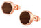 Ohrringe Damen Edelstahl Ohrringe Damen Holzohrringe Damen Holz Ohrstecker Ohrringe Geometrisch Hexagon Dreieck 8mm Frauen Geschenk (Hexagon Kreis Rosegold)