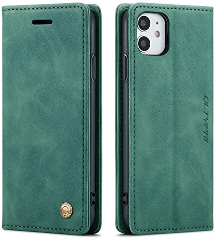 QLTYPRI Compatible with iPhone 12 and iPhone 12 Pro, Vintage Thin Mobile Phone Case with Card Slot, Stand, Leather Flip Case, Protective Case Compatible with iPhone 12/iPhone 12 Pro (6.1 Inches),