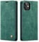 QLTYPRI Kompatibel mit iPhone 12 und iPhone 12 Pro, Vintage Dünne Handyhülle mit Kartenfach Ständer Ledertasche Klapphülle Schutzhülle Kompatibel mit iPhone 12/iPhone 12 Pro (6,1 Zoll) - Grün