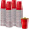 QXNDXQ Juegos de vasos de fiesta, 50 Tazas Pong de 500 ml/16 OZ, vasos de fiesta rojos y azules, vasos repetibles para Año Nuevo, Navidad, camping, boda (Rojo)