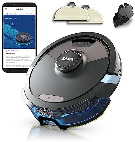 Shark RV2620WD AI Ultra Robot Vacuum and Mop with Matrix Clean Navigation, CleanEdge Technology, Perfect for Pet Hair, Carpets, Hard Floors, Compatible with Alexa, Black/Mocha