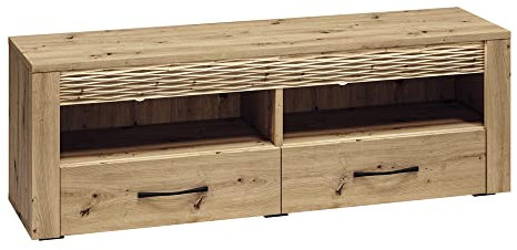 Lomadox TV Lowboard 150 cm breit mit LED Beleuchtung in Artisan Eiche Nb., B/H/T: ca. 150/52/40 cm