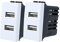 Serie Frutas Tomas Interruptores Inversores, Compatible con Bticino Living Light Blanco (2 Uds. Enchufe USB 2 Puertos 2.1A)