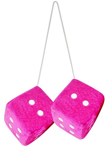 Btruely Sportsitze Mit Zulassung Auto Bunte Würfel Autos Rückspiegel Anhänger zum Aufhängen A Klasse W (Hot Pink-a, One Size)