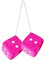 Btruely Sportsitze Mit Zulassung Auto Bunte Würfel Autos Rückspiegel Anhänger zum Aufhängen A Klasse W (Hot Pink-a, One Size)