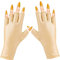 COOSLIM Anti UV Gloves for Gel Nail Lamp, UPF50+ Protection Gloves for Manicures, UV Sun Protection Gloves for Women-Nude