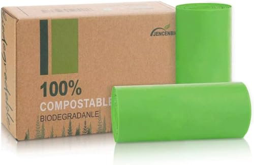 JENCENBIO Sacs poubelle compostables de 30 litres, 8 gallons, 100 % biodégradables, certifiés OK Compost Home