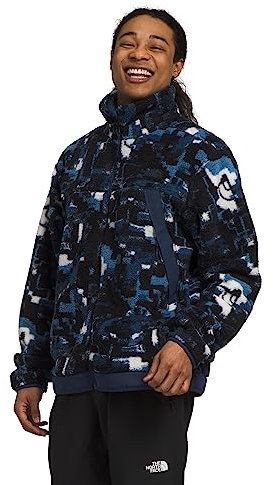 THE NORTH FACE Campshire Fleecejacke für Herren, Summit Navy Digi Half Dome Print, Größe XL, Marineblau