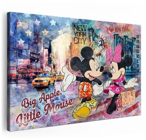 Artmazing | Mickey und Minnie Maus Bild | Mickey Maus Bild | Coole Wandbilder Wohnzimmer | Bild Minnie Maus | S-Art Bilder Mickey Maus Modern | Wandbild | Leinwand XXL | Minnie Maus Bilder Leinwand