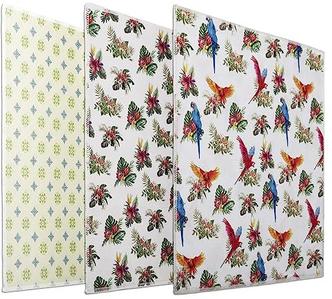 Brillenputztücher mit Motivdruck in verschiedenen Kombinationen (Flora, 3er Pack 20 x 20 cm)