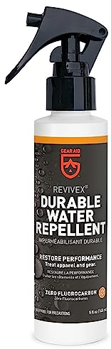 GEAR AID Revivex Durable Water Repellent (DWR) Spray for Waterproofing, Restoring Performance on Nylon Jackets, Gore-TEX, Paddle and Camping Gear, Non-aerosol, 5 oz