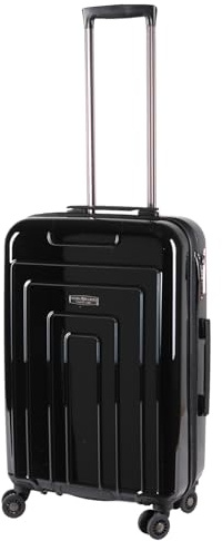 H4L Hartschalenkoffer Reisekoffer Koffer Hardcase Hochglanz Schwarz robust 58X40X23 cm