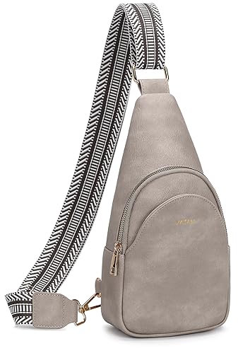 VATAN Kleine Sling Bag Damen Crossbody Geldbörse Leder Crossbody Taschen für Frauen, D-grau