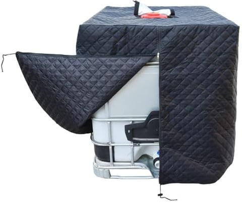 Wuciray IBC Tank Abdeckung 420D Thermohaube Frostschutz Wassertank Schutzhülle UV-Schutz mit Reißverschluss Kordelzug
