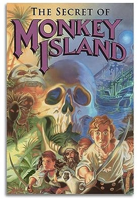 VZRSQZK Poster The Secret of Monkey Island, dekoratives Gemälde, Leinwand, Wandposter und Kunstdruck, modernes Familienschlafzimmer-Dekor-Poster, 20 x 30 cm