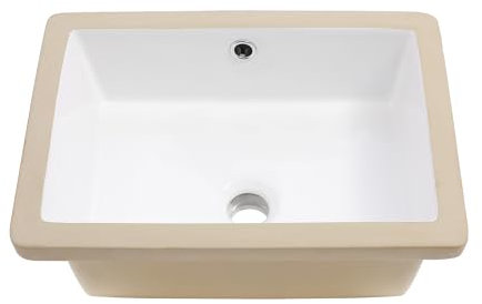 Couoko 45,7 x 30,5 cm Unterbau Waschbecken Waschbecken Waschbecken Rechteckig Modern Weiß Keramik Waschtisch Klassisches Waschbecken mit Überlauf